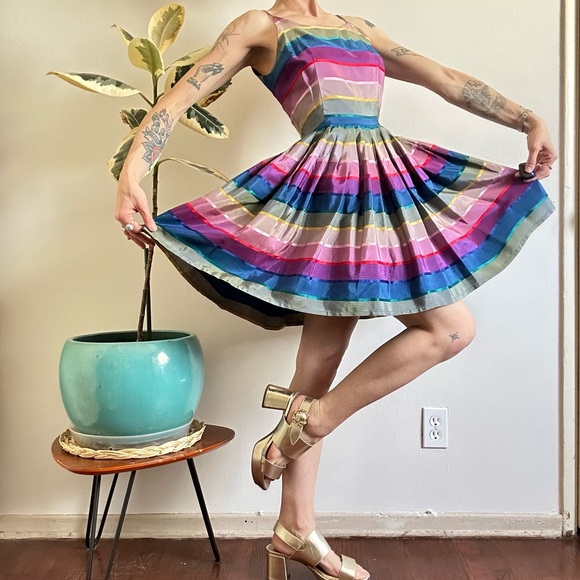 Vintage Dresses & Skirts - 60's Technicolor Dream Dress